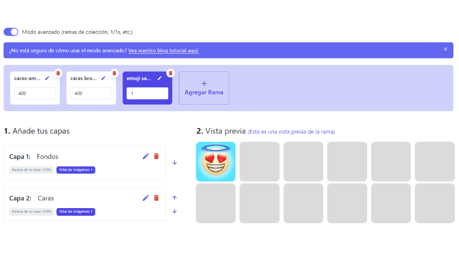 Cómo usar el modo avanzado