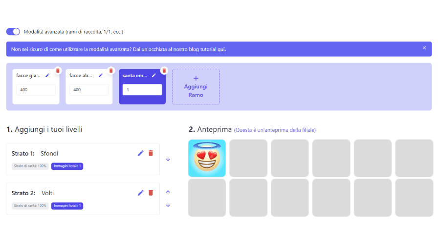 Come utilizzare la modalità avanzata