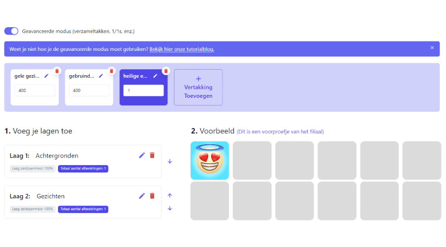De geavanceerde modus gebruiken