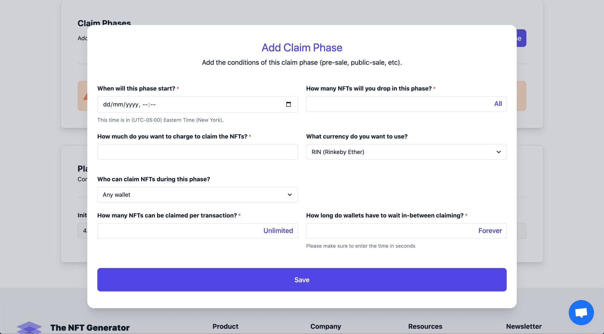 Ajouter un écran de phase de revendication